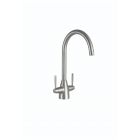 Kartell Dual Lever Kitchen Sink Mixer Tap Brushed Steel