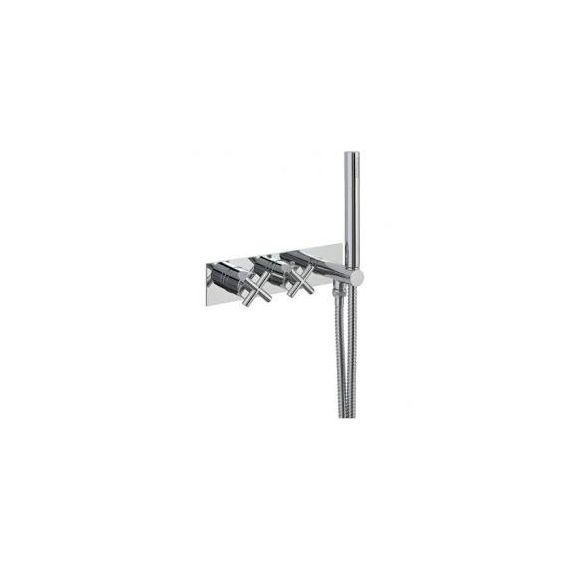 JustTaps Solex Thermostatic Concealed 2 Outlet Shower Valve With Attached Handset 65868