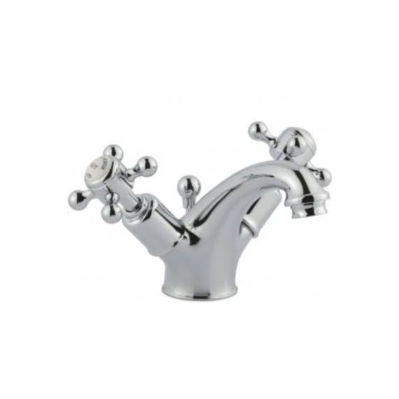 JustTaps Grovesnor Cross Basin Mixer With Pop Up Waste Chrome 76169