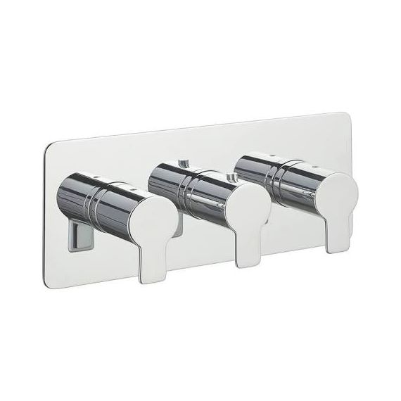 Just Taps Amore Thermostatic Concealed 3 Outlet Shower Valve Horizontal 79692