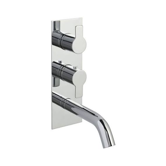 Just Taps Amore Thermostatic Concealed 2 Outlet Shower Valve With Spout