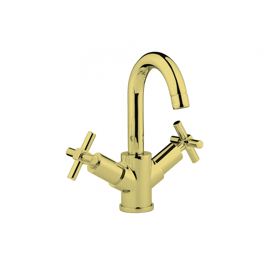Vitra Uno Monobloc basin mixer with pop-up waste Gold