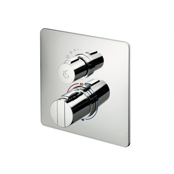 Easybox Slim Built In Thermostatic Shower Mixer with On/Off and Square Faceplate A5878AA