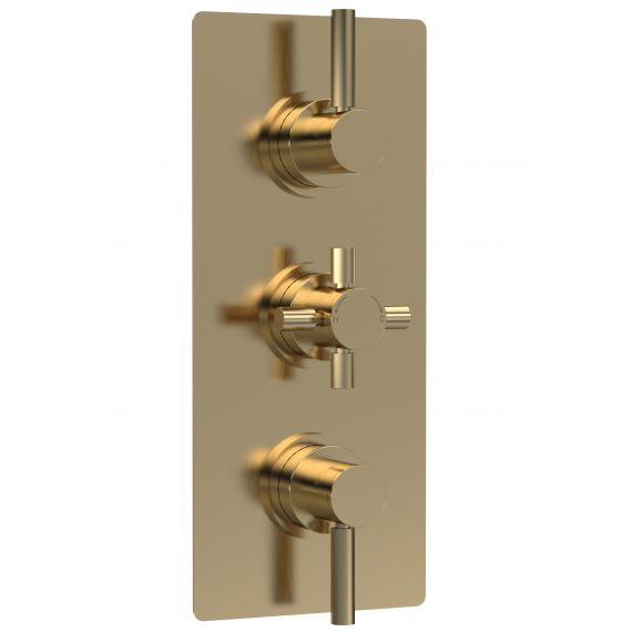 Hudson Reed Triple Thermostatic Shower Valve Brushed Brass A8003