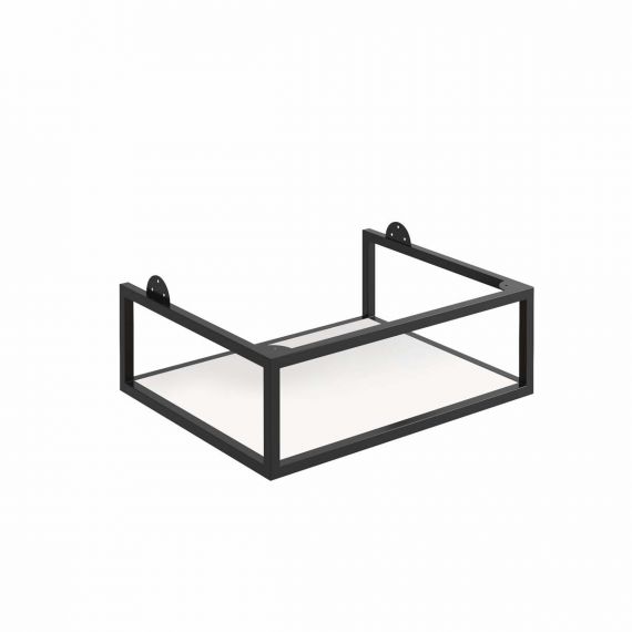 Scudo Ambience Black Frame with Dual Colour Shelf 60x48x20 Rustic Oak/Grey Oak/Matt White/ Matt Grey AMBIENCE-FRAME-60X48X20