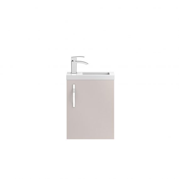 Hudson Reed Apollo Cashmere Compact Wall Hung 400mm Cabinet & Basin