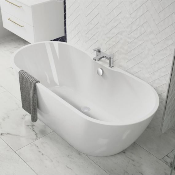 April Bradley 1655 x 750 Freestanding Bath With Tap Ledge 74001-1655A