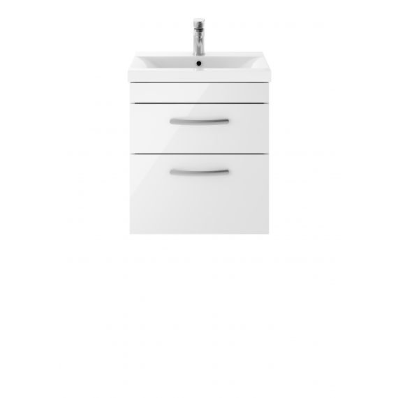 Nuie Athena Gloss White 500mm Wall Hung Vanity With Basin 1