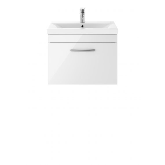 Nuie Athena Gloss White 600mm Wall Hung Vanity With Basin 2
