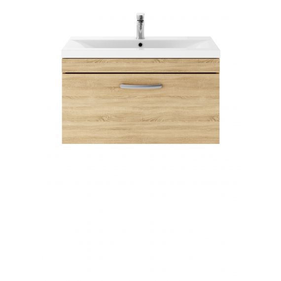 Nuie Athena Natural Oak 800mm Wall Hung Vanity With Basin 2