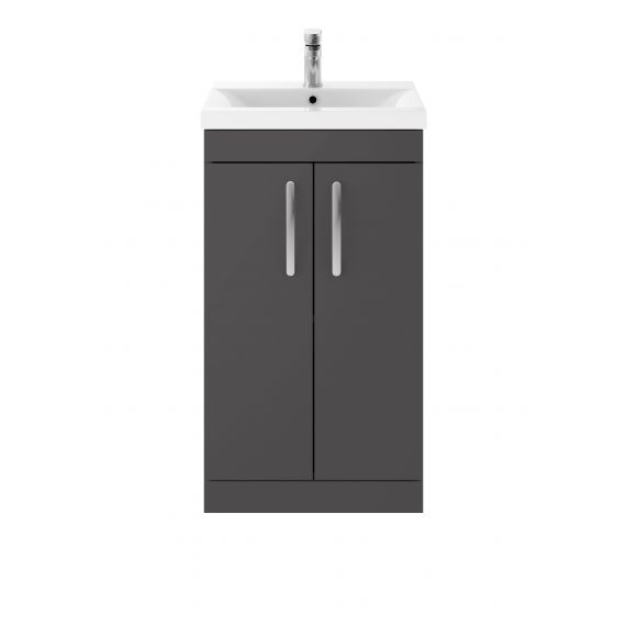Nuie Athena Gloss Grey 500mm Floor Standing Cabinet & Basin 2