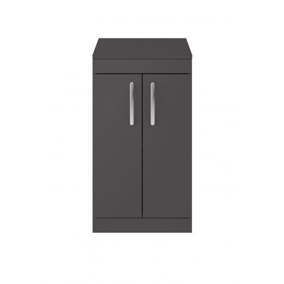 Nuie Athena Gloss Grey 500mm Floor Standing Cabinet & Worktop