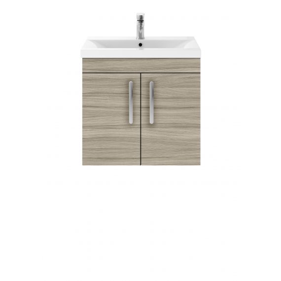 Nuie Athena Driftwood 600mm Wall Hung Cabinet & Basin 3