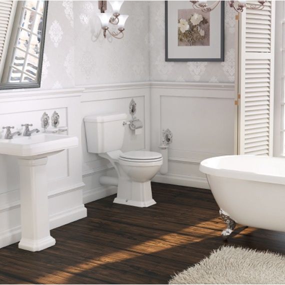 Astley 4 Piece Bathroom Suite With Wooden Matt White Soft Close Seat
