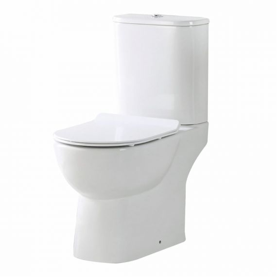 Scudo Belini Rimless Close Coupled Open Back Toilet Inc Soft Close Seat