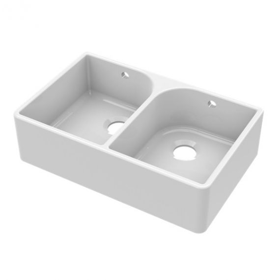 Gourmet Farmhouse Classic Double Bowl Belfast Kitchen Sink with Overflows 795 x 500 x 220