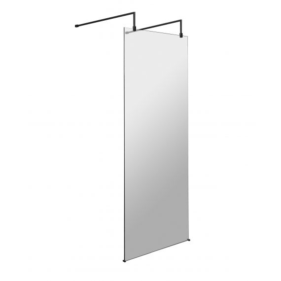 Hudson Reed 800mm Wetroom Screen with Black Support Arms and Feet