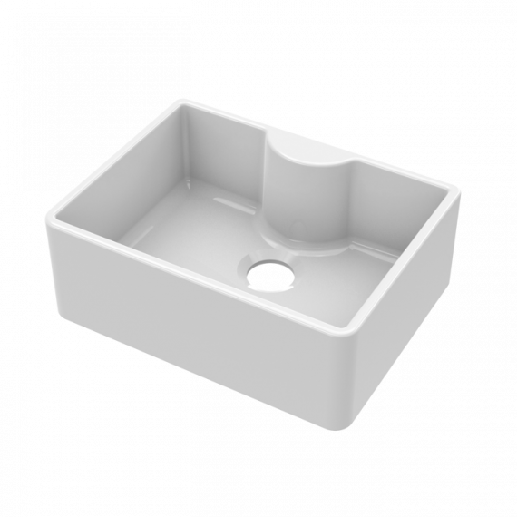 Nuie Butler 595mm Single Bowl Fireclay Sink With Tap Ledge