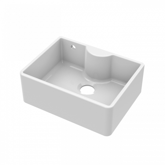 Nuie Bathrooms Fireclay Butler Sink with Central Waste and Tap Ledge BU12124