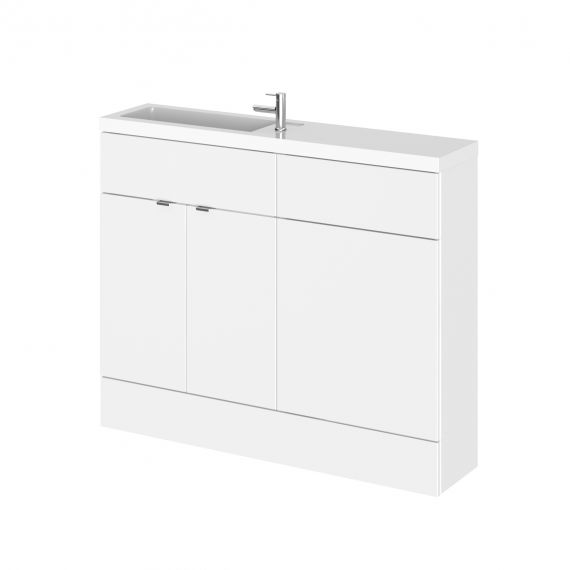Hudson Reed Fusion Gloss White 1100mm Combination - Compact
