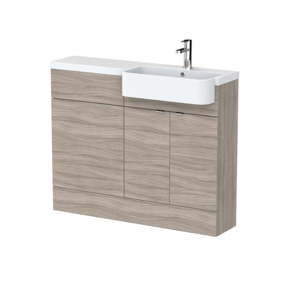 Hudson Reed Driftwood 1100mm Combination Unit & Right Hand Semi Recessed Basin