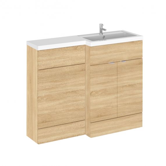 Hudson Reed Fusion Natural Oak 1100mm Right Hand Combination