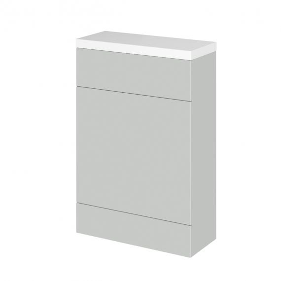 Hudson Reed Fusion Gloss Grey Mist 600mm Compact WC Unit & Polymarble Top