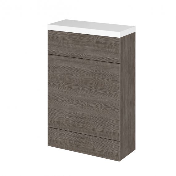 Fusion Brown Grey Avola 600mm WC Unit & Top - Compact