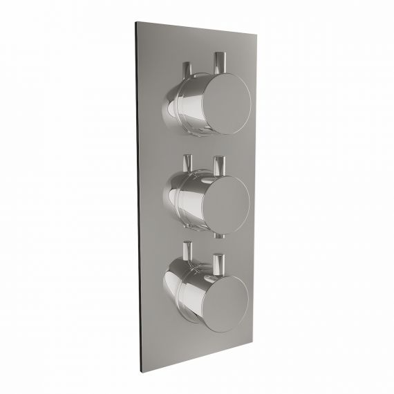 Scudo Triple Round Handle 2 Outlet Concealed Shower Valve