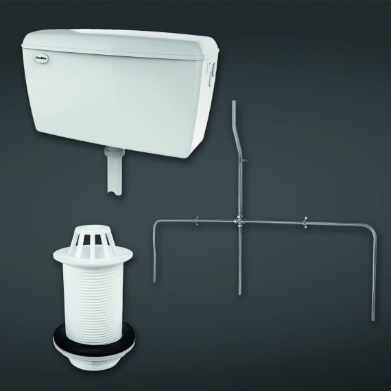 Concealed Urinal Auto Cistern 13.5l Capacity complete with Sparge Pipe Sets, Back Inlet Spreader and Urinal Waste suitable for 3 Urinals