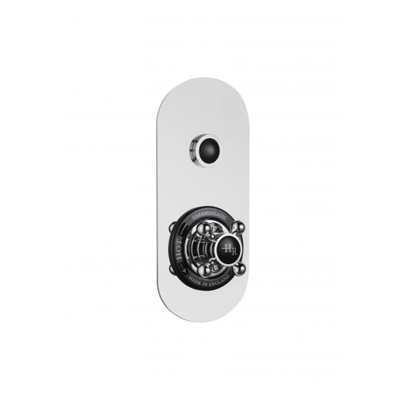 Hudson Reed Topaz Black Traditional Push Button Shower Valve (Single Outlet)