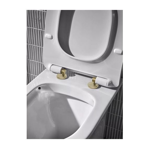 Roper Rhodes Accent Soft Close Toilet Seat Cover Caps - Brass - DC4020