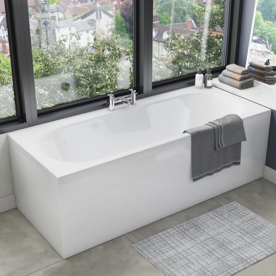 Scudo White Gloss Waterproof Bath Panel 1700mm FRONT1700PANEL001