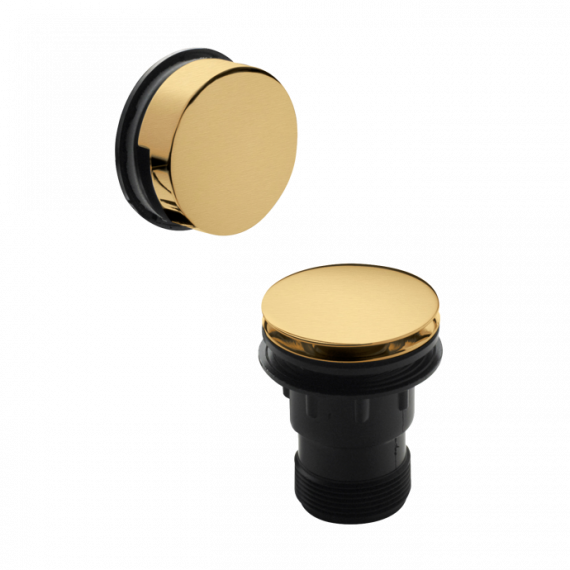 Nuie Push Button Bath Waste & Overflow Brushed Brass E827