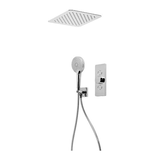 Roper Rhodes Event-Click Dual Function Concealed Shower System With Ceiling Shower Head Outlet Handset - Chrome - SVSET162
