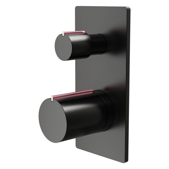 Velar Black & Copper Dual Outlet Shower Valve
