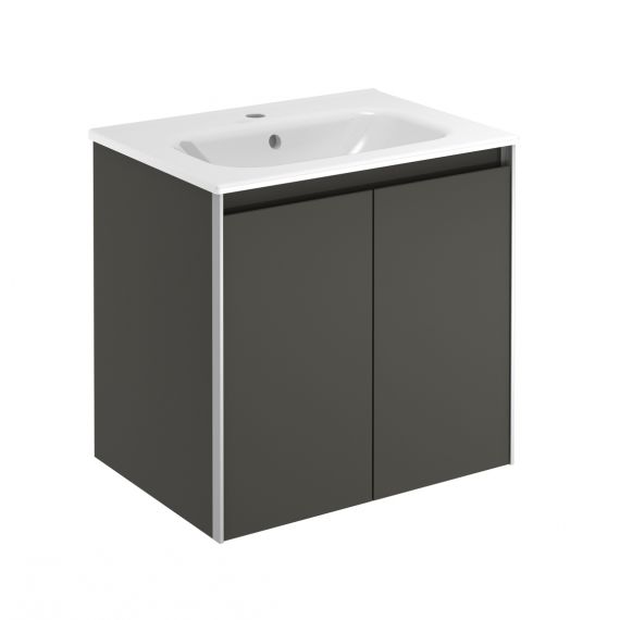 Frontline Valencia 600mm 2 Door Wall Unit - Anthracite with Basin