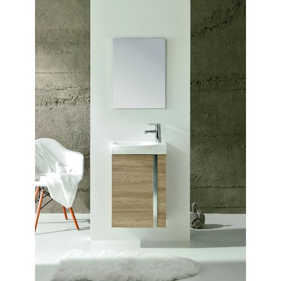 Elegance Wall Hung Vanity Unit And Mirror - Walnut F04877