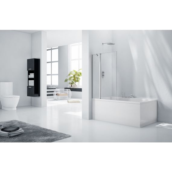 Frontline Aquaglass+ 6mm Square Bath Screen with Fixed Panel