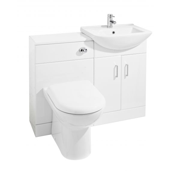 Saturn Gloss White Furniture Pack with Square Basin