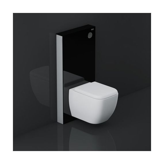 RAK Ceramics Obelisk Glass Cabinet Cistern Frame for Wall Hung Toilets Gloss Black