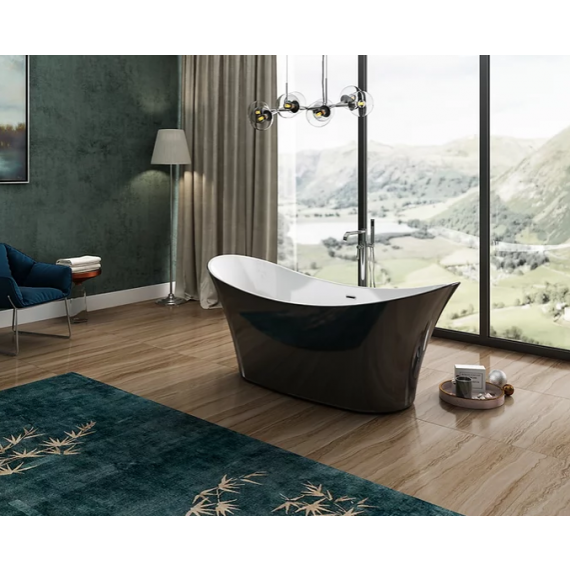 Charlotte Edwards Harrow 1700 x 700mm Modern Freestanding Bath Gloss Black CE11013-GB