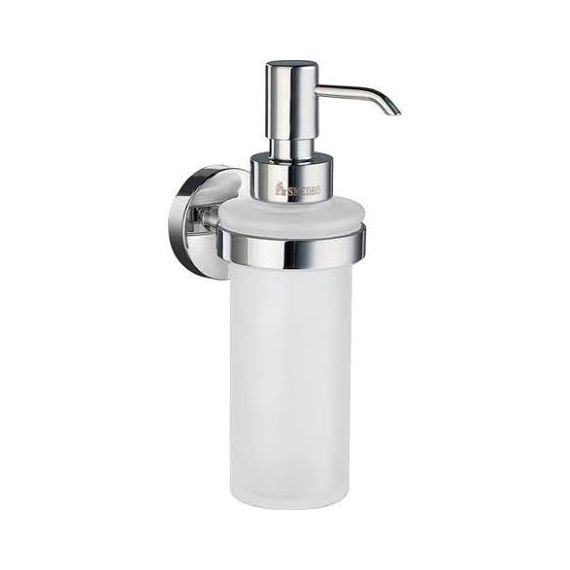 Smedbo Home Wall Mounted Holder with Glass Soap Dispenser - Polished Chrome