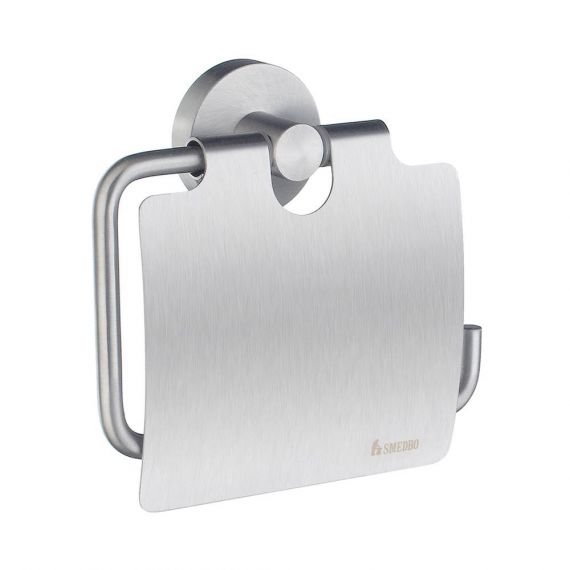 Smedbo Home Toilet Roll Holder with Lid HS3414 Brushed Chrome