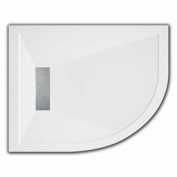 Traymate Offset Quadrant TM25 Linear 1000 x 800mm Right Hand White Shower Tray