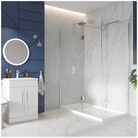Scudo S8 8mm Wetroom Screen 1000mm with 275mm Deflector Panel 1000I8WETSET