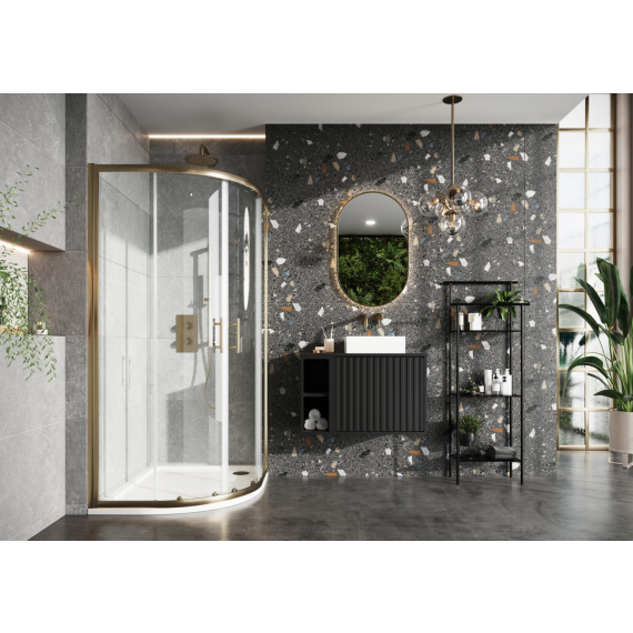 Scudo S6 Brushed Brass 6mm 900mm Double Door Quad (1900mm) S6-BBGLASS002