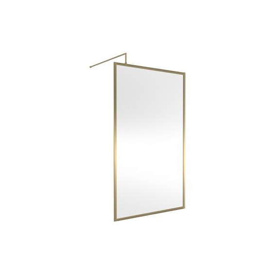 Hudson Reed Full Outer Frame Wetroom Screen 1950x1200x8mm Brushed Brass WRFBB1912
