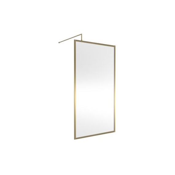 Hudson Reed Full Outer Frame Wetroom Screen 1950x1100x8mm Brushed Brass WRFBB1911