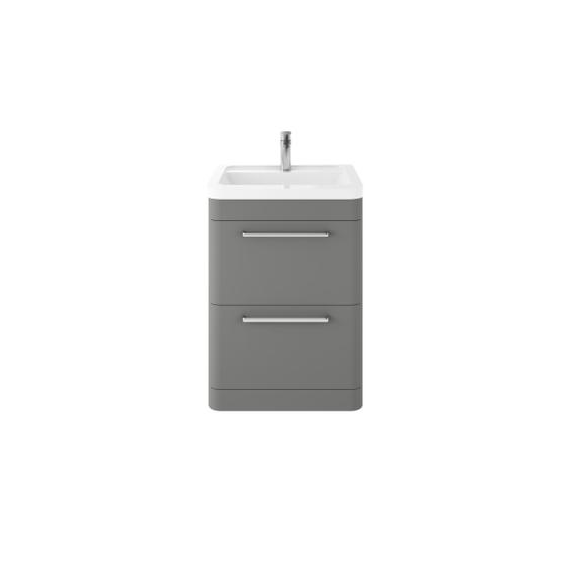 Hudson Reed Floor Standing 600mm Cabinet & Ceramic Basin Cool Grey SOL201A
